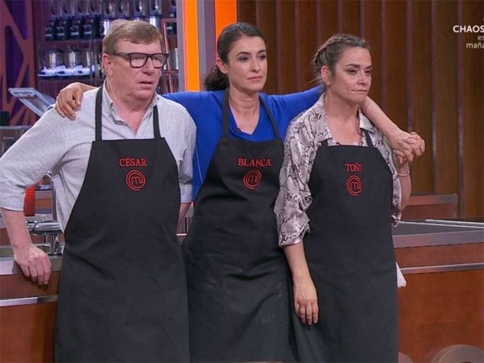 César Cadaval, Blanca Romero y Toñi Moreno en MasterChef celebrity