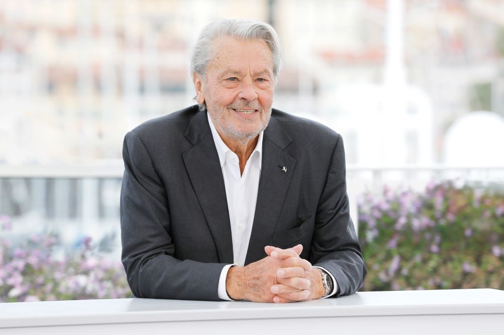 Alain Delon en el photocall del festival de Cannes donde recibió la Palma de Oro de Honor, mayo 2019