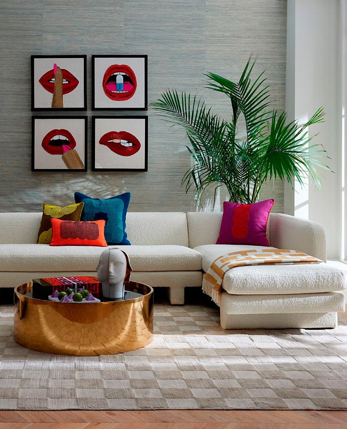 decorar pared sofa cuadros 2a