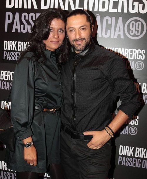 Rafael Amargo y Silvia Calvet durante la inauguración de una nueva tienda de moda en Barcelona, la primera en España de la marca Dirk Bikkembergs