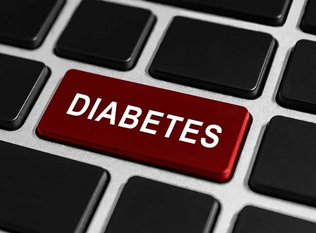 Teclado palabra diabetes