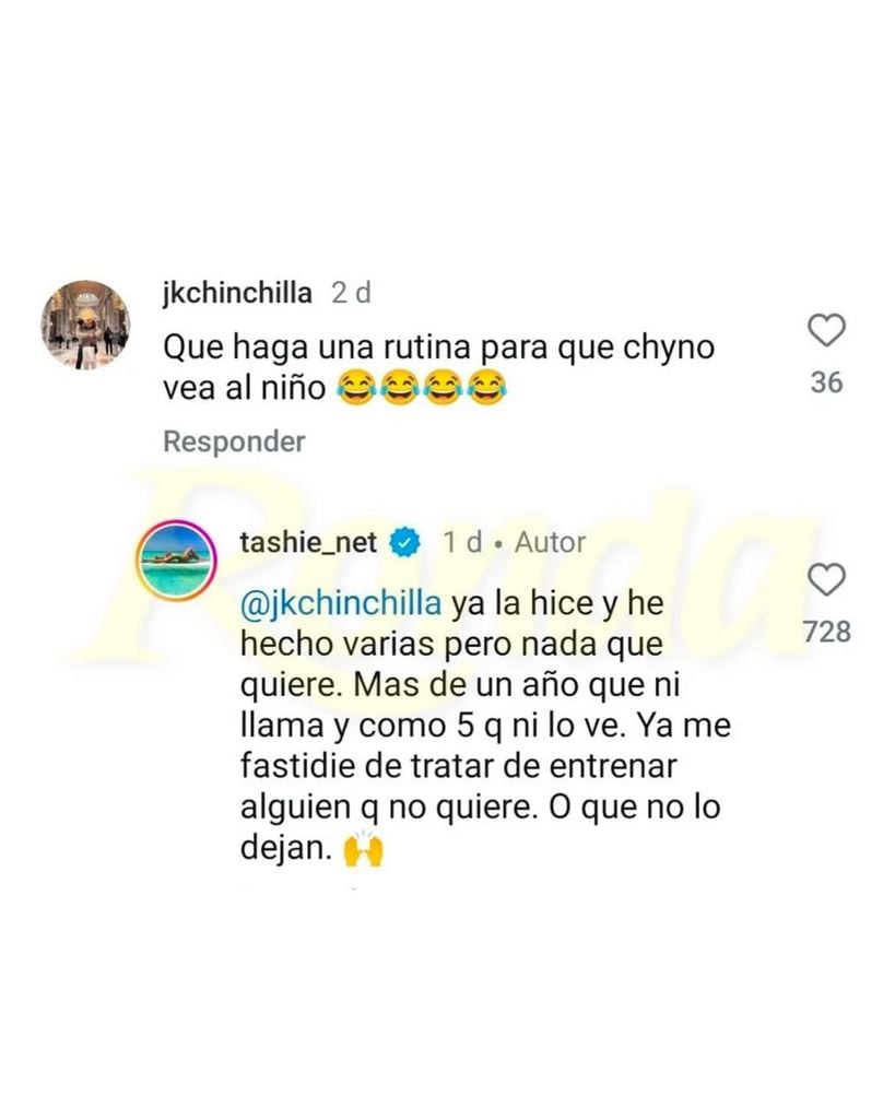 Natasha Araos revela que ‘Chyno’ Miranda lleva años sin ver a su hijo Lucca