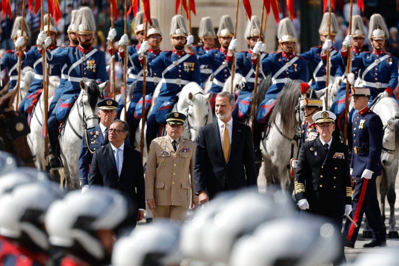 El rey Felipe con el presidente de Colombia