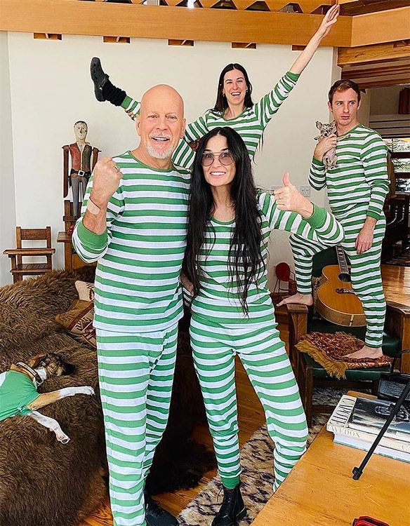 Bruce  Willis con Demi Moore en el confinamiento