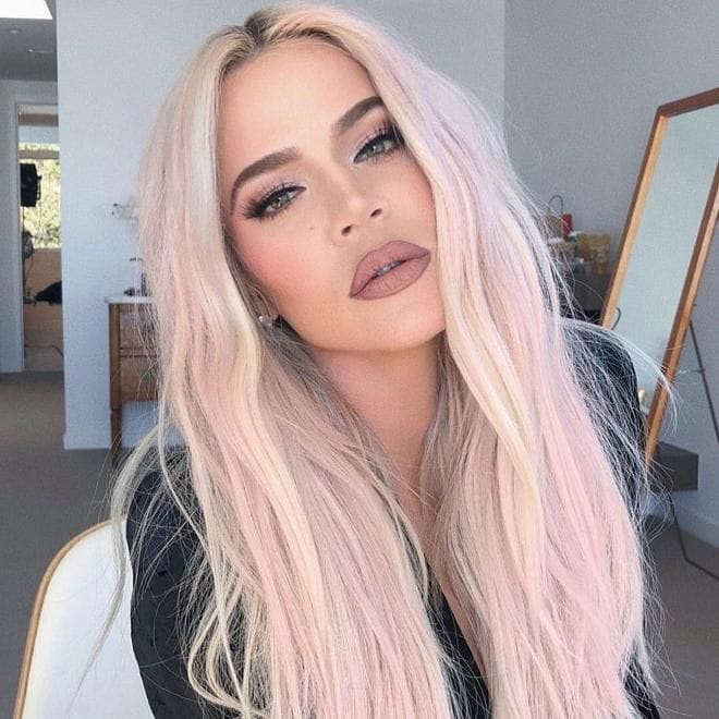 khloe kardashian pink hair