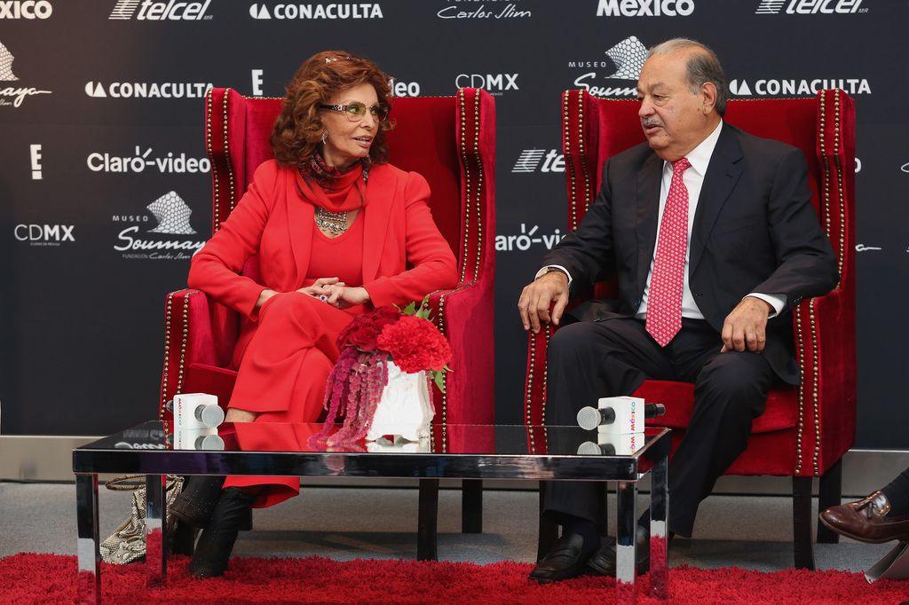 Carlos Slim y Sophia Loren