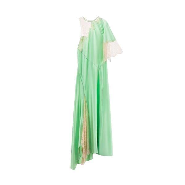 vestido verde vaporoso zara