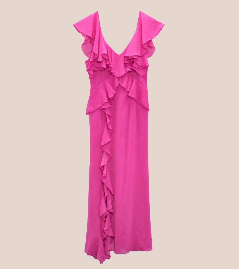 vestido rosa zara