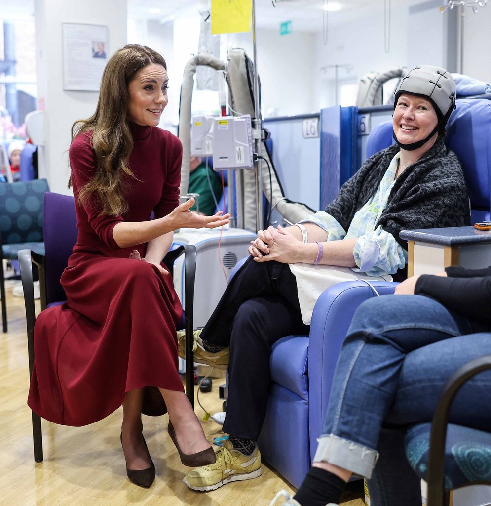 Kate en su reciente visita al Royal Marsden Hospital, en Londres.