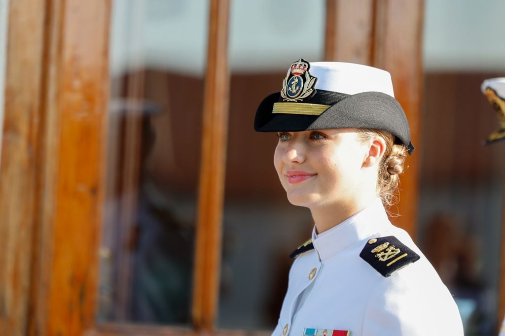 La Princesa Leonor de Borbón durante su ingreso en la Escuela Naval de Marín en Pontevedra