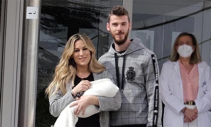 Edurne y David de Gea con su hija Yanay