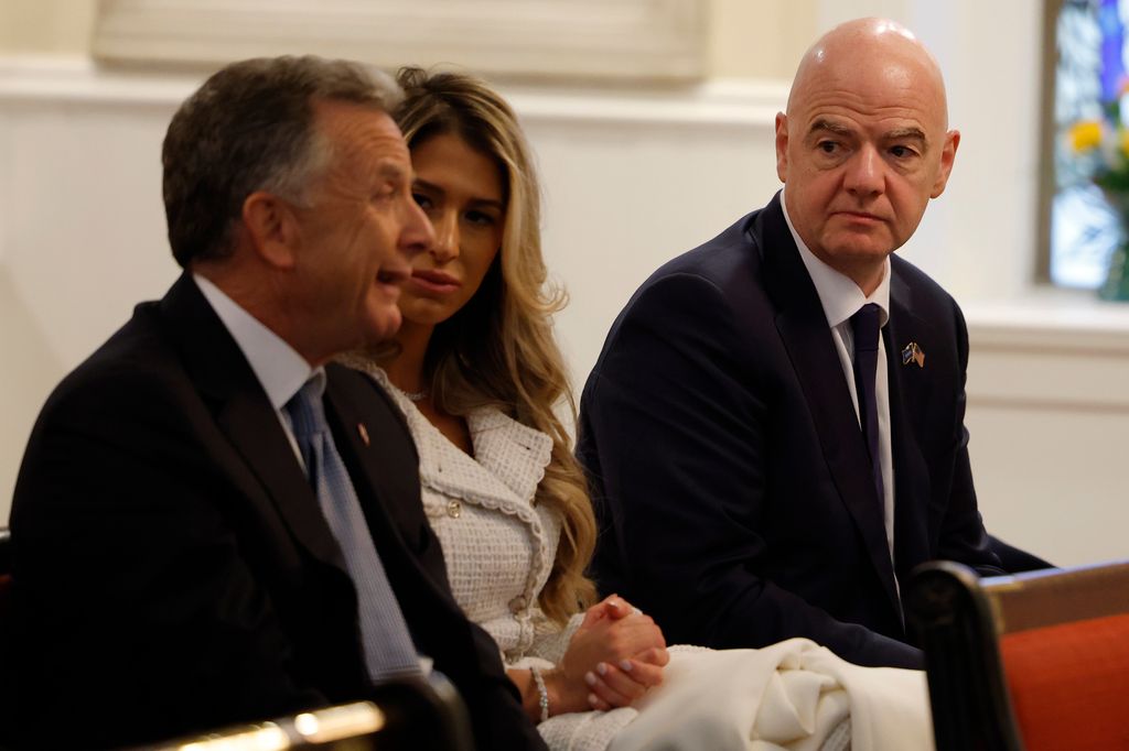 WASHINGTON, DC - JANUARY 20: President of FIFA Gianni Infantino (R) attends services at St. John's Church on January 20, 2025 in Washington, DC. Donald Trump takes office for his second term as the 47th president of the United States. (Photo by Anna Moneymaker/Getty Images)