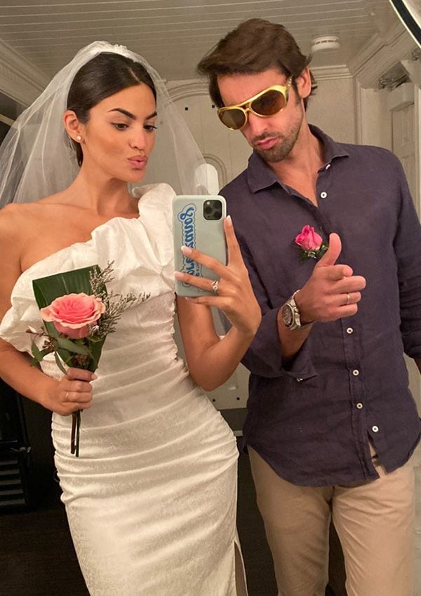 Marta Lozano y Lorenzo Remohi durante su boda en Las Vegas
