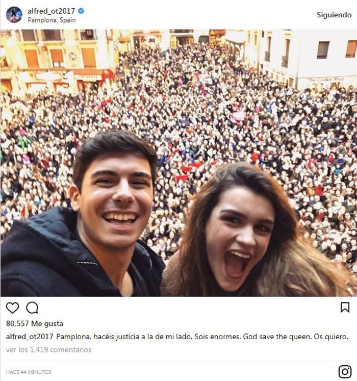 Amaia y Alfred, recibimiento como reyes en Pamplona