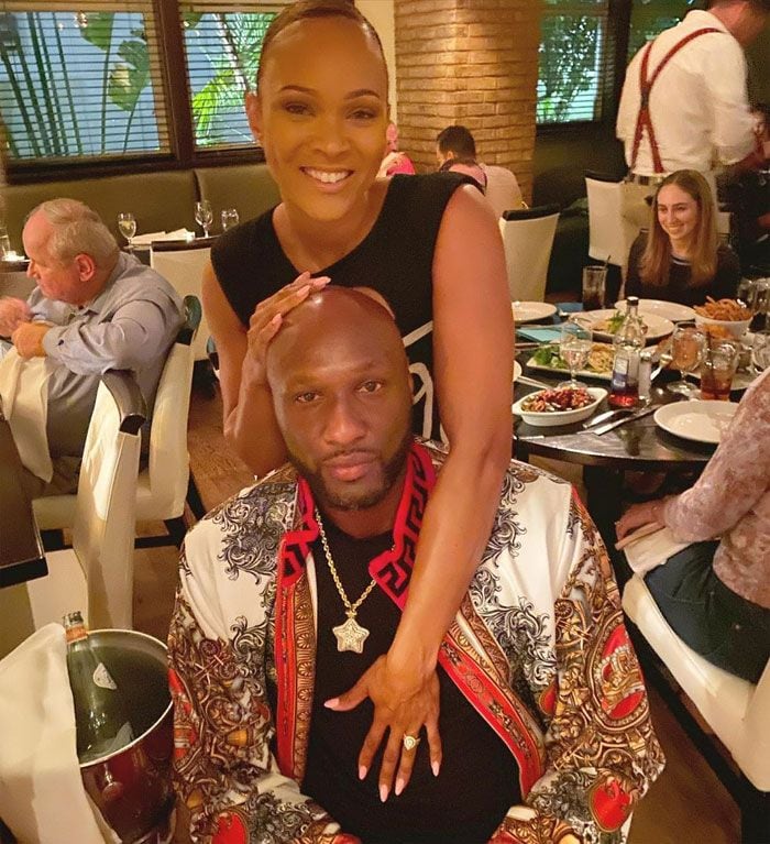 Lamar Odom y su prometida 