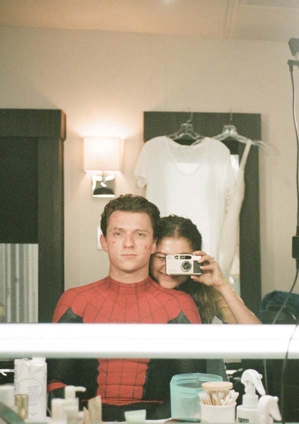 Tom Holland y Zendaya en el rodaje de Spiderman