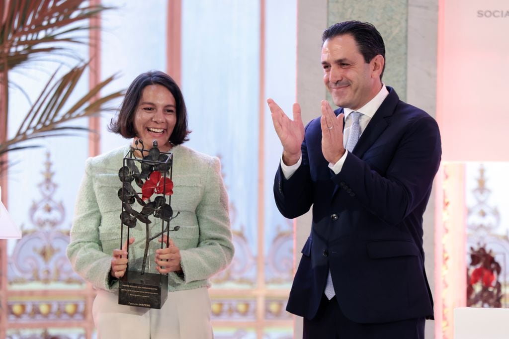 La reina Sofía preside el acto de entrega de los Premios Sociales de la Fundación Mapfre 2024. 8 de octubre de 2024. Madrid