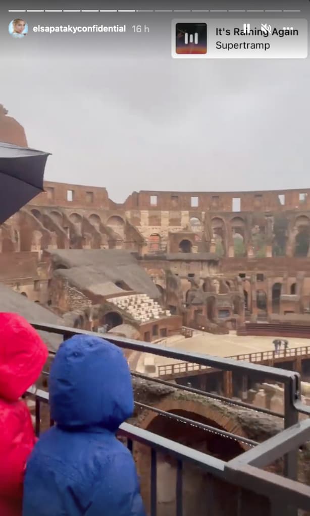 Elsa Pataky y sus hijos en Roma