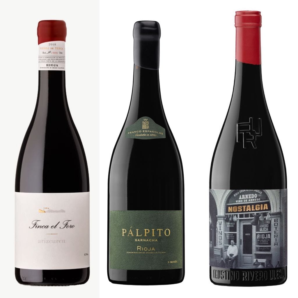 Tintos de Rioja: Finca el Foro 2022, Pálpito 2002 y Nostalgia.