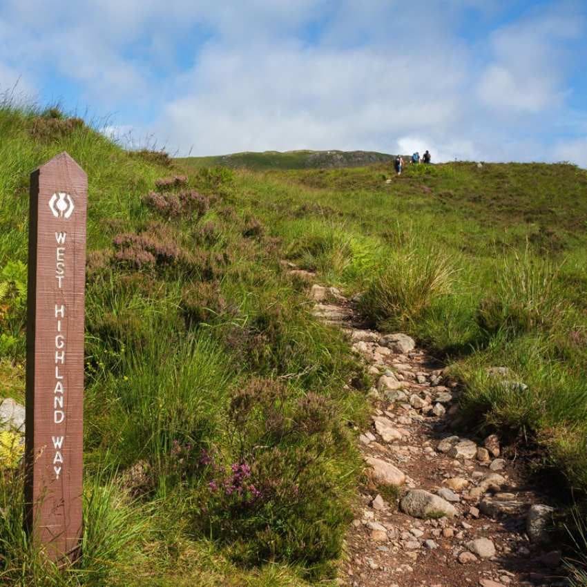 El trazado del West Highland Way está perfectamente señalizado para no tener pérdida.