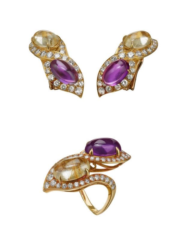 pendientes anillo purpura