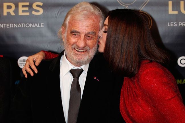 Monica Bellucci y Jean-Paul Belmondo en los Premios Lumières