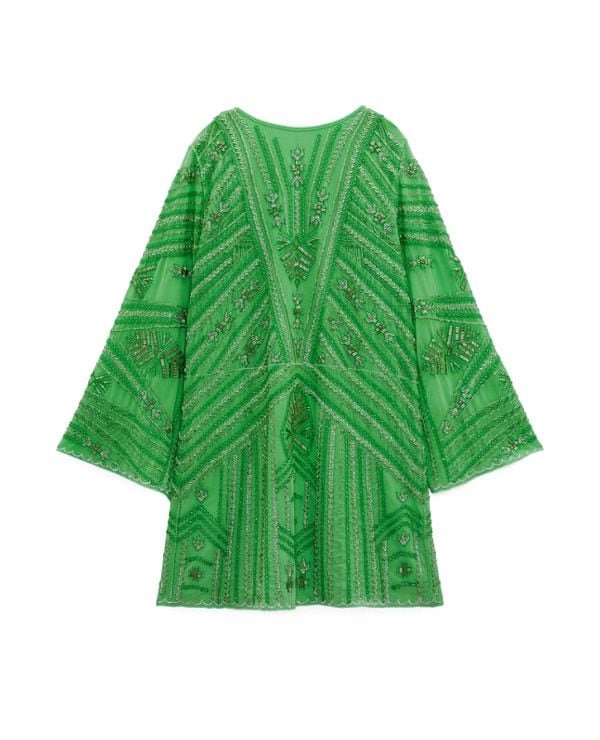 zara vestido verde