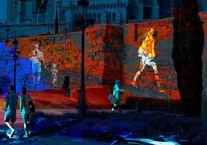 Festival internacional de luces de Madrid: LuzMadrid 2023: muralla árabe de Madrid