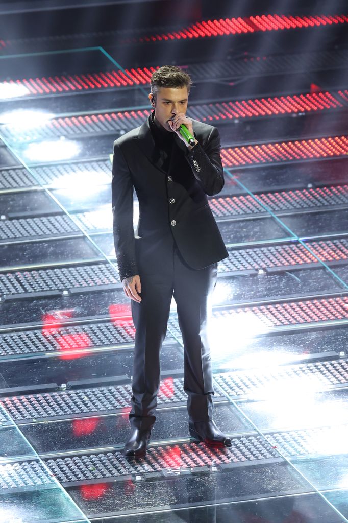 Fedez attends the 75th Sanremo Music Festival 2025 at Teatro Ariston on February 11, 2025 in Sanremo, Italy. (Photo by Daniele Venturelli/Daniele Venturelli/Getty Images )