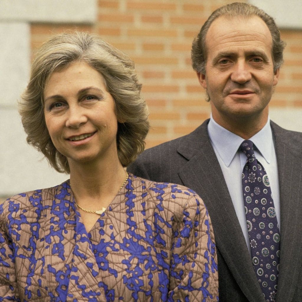 The king and queen Juan Carlos I and Doña Sofía in La Zarzuela Palace