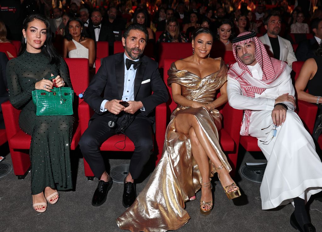 Georgina Rodrí­guez, José Bastón, Eva Longoria and Mohammed Al Turki en el Festival Internacional de Cine del Mar Rojo.