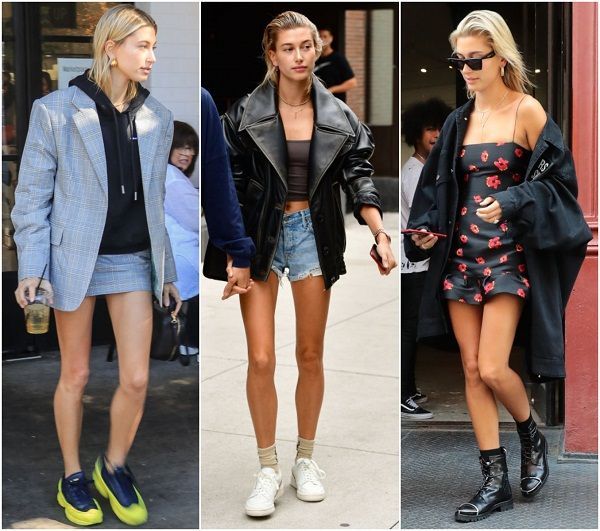 Hailey Baldwin con prendas holgadas