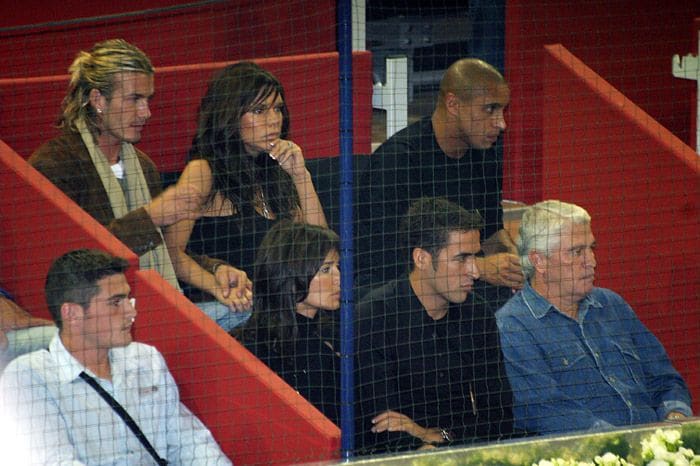 David y Victoria Beckham viendo un partido de tenis en Madrid 