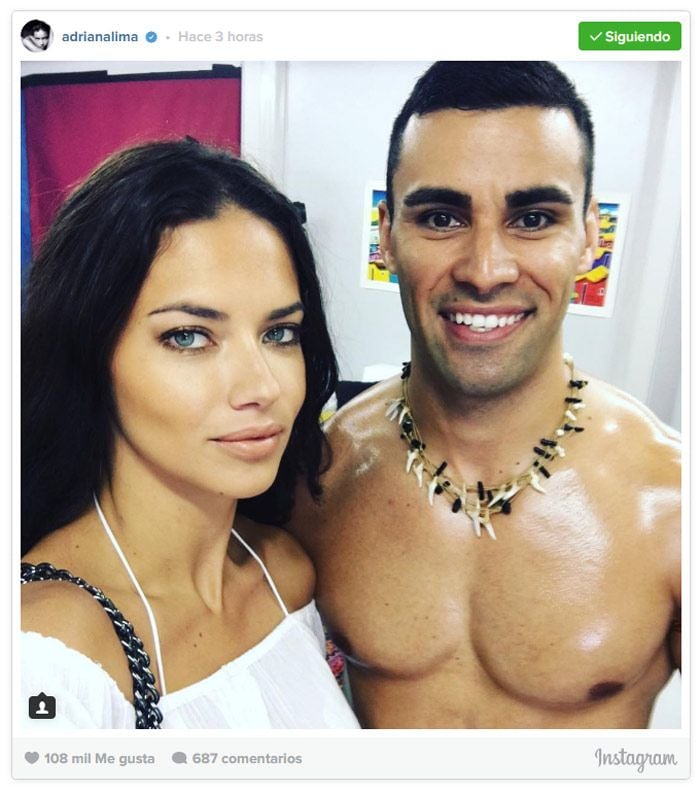 Adriana Lima se mostró muy emocionada de poder conocerle: "Mirad a quién me he encontrado en el backstage @todayshow ☺️☺️ Mr. Pita @pita_tofua #Tonga ☺️☺️☺️".
