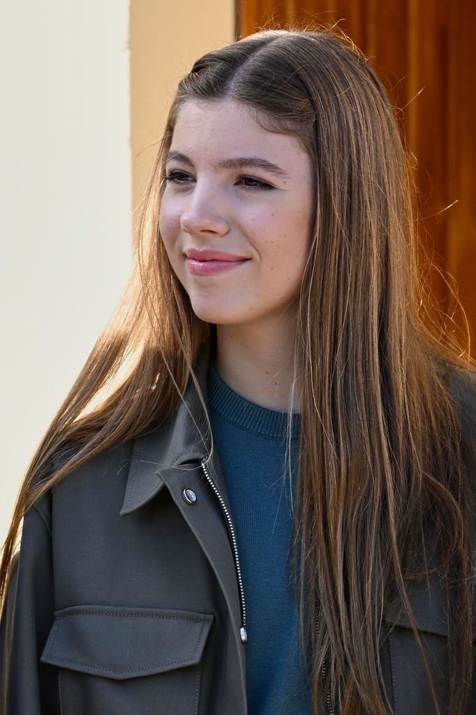 VILLAVICIOSA, SPAIN - OCTOBER 21: Princess Sofia of Spain visit to Churches of Arroes, Pion and Candanal, which are been honoured as the 2023 Best Asturian Villages, the day after the 'Princesa de Asturias' Awards on October 21, 2023 in Villaviciosa, Spain. (Photo by Carlos Alvarez/Getty Images)