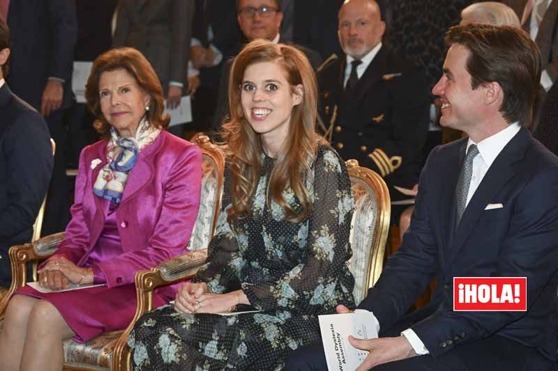 La princesa Beatriz con Silvia de Suecia y su marido