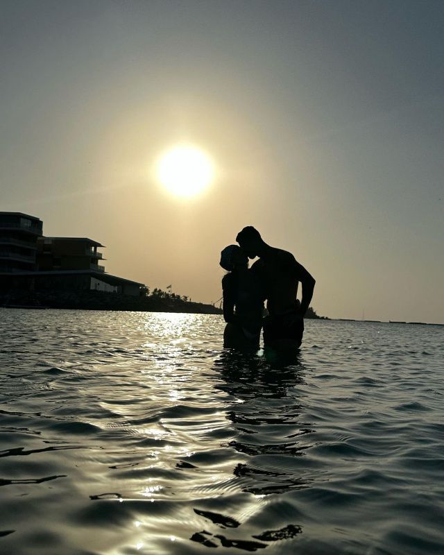 Cristiano y Georgina en la playa