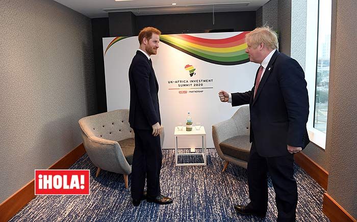 El príncipe Harry se reúne con un expresivo Boris Johnson en su ¿último? acto antes de partir a Canadá