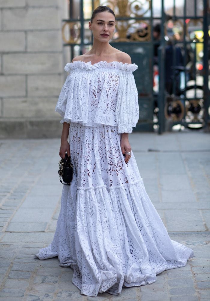 vestido blanco off the shoulders a