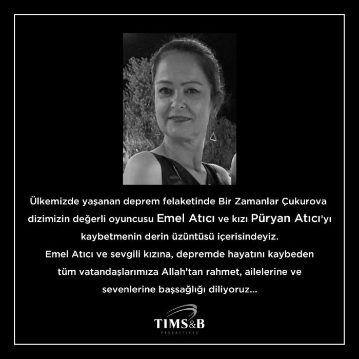 Fallece Emel Atici, actriz de 'Tierra amarga', en los terremotos de Turquía