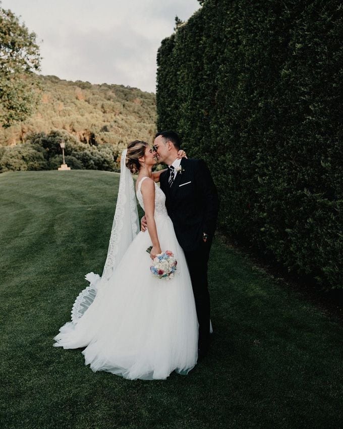 Laura Escanes en su boda con Risto Mejides