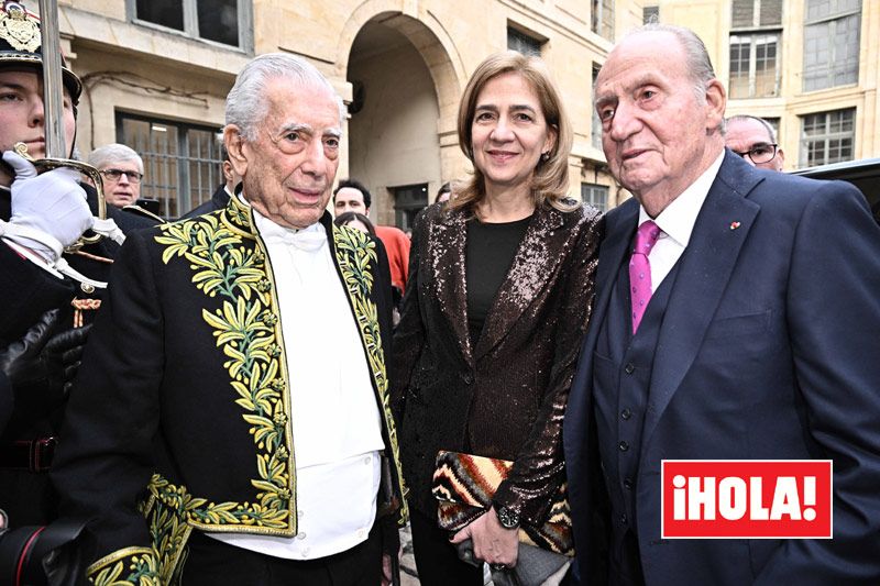 Mario Vargas Llosa, el rey Juan Carlos y la infanta Cristina 