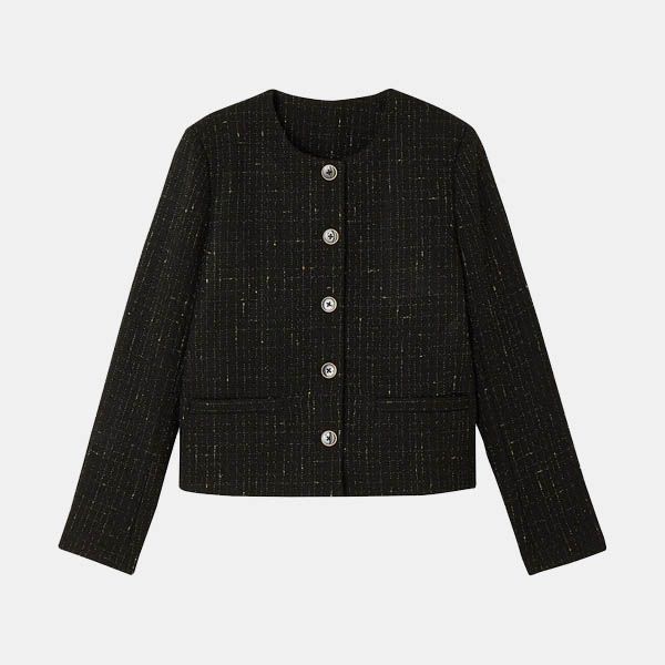 chaqueta tweed negra loaredoute