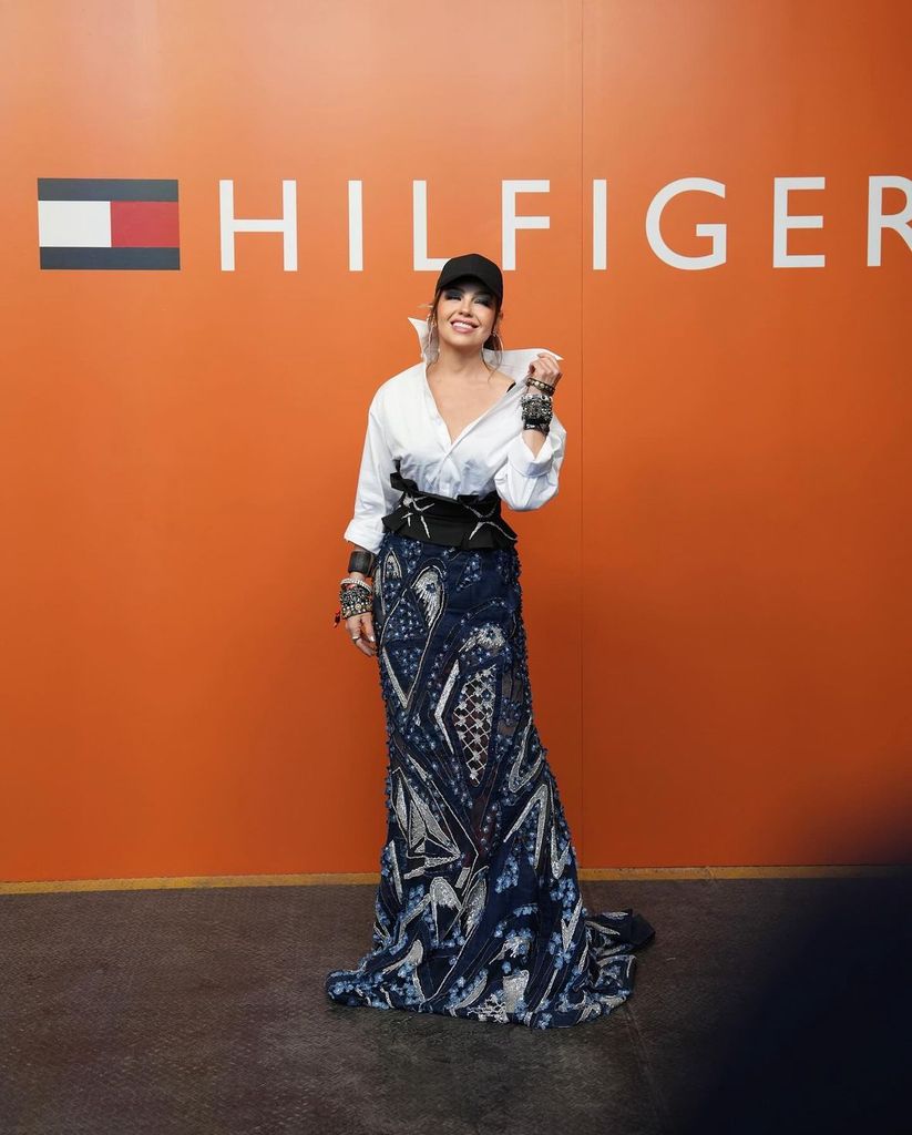 Thalía para el show de Tommy Hilfiger en Nueva York. 