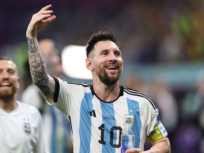 Leo Messi celebrando un gol 