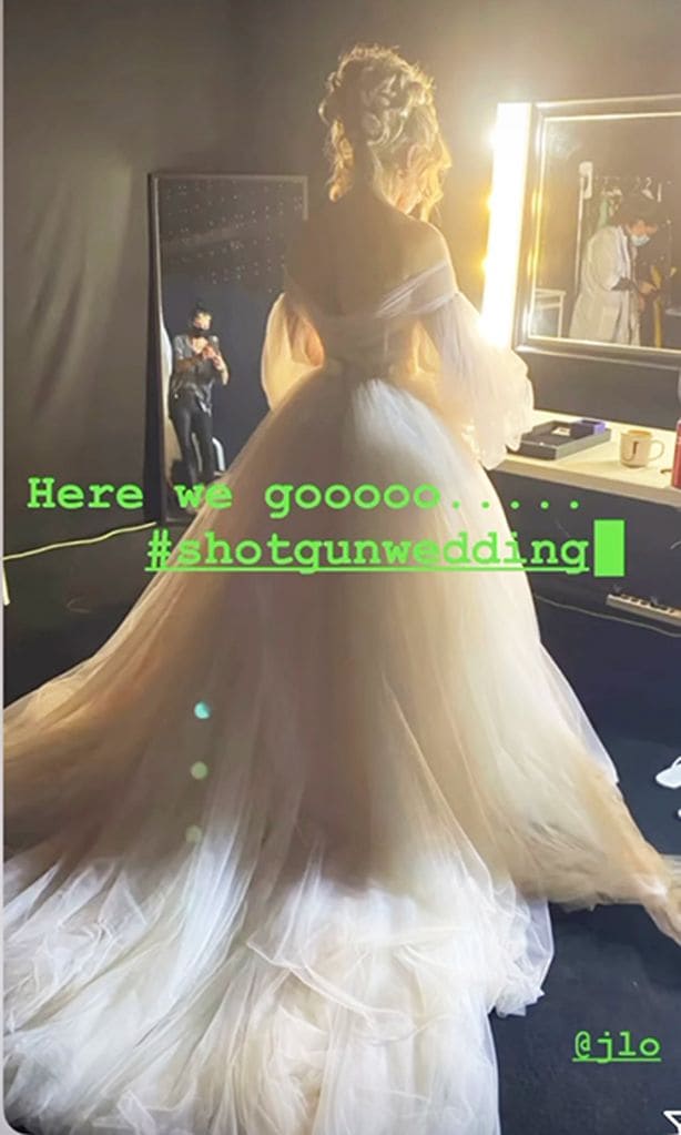 Jennifer Lopez on the set of \'Shotgun Wedding\'