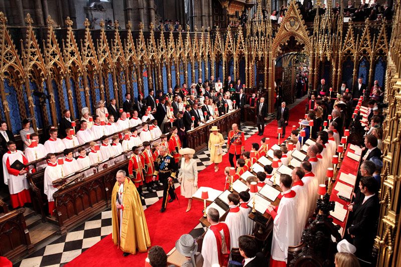 Familia Real británica en la Abadía de Westminster