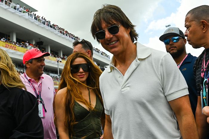 Shakira y Tom Cruise en la Fórmula 1