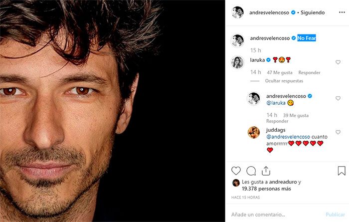 Lara Álvarez y Andrés Velencoso intercambio mensajes