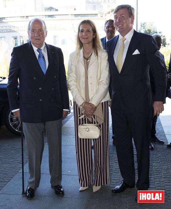 El rey Juan Carlos, la infanta Elena y Guillermo Alejandro de Holanda